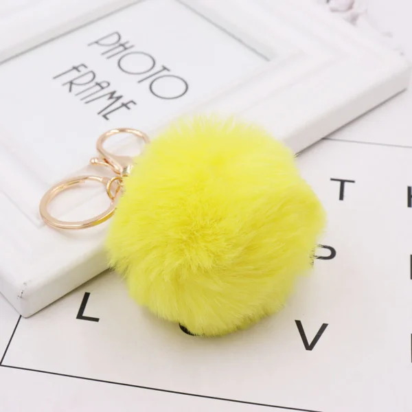 Fashion faux otter fur keychain pom pom - Image 8