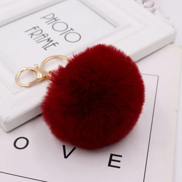Fashion faux otter fur keychain pom pom - Image 6