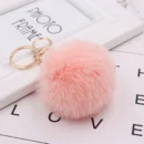 Fashion faux otter fur keychain pom pom