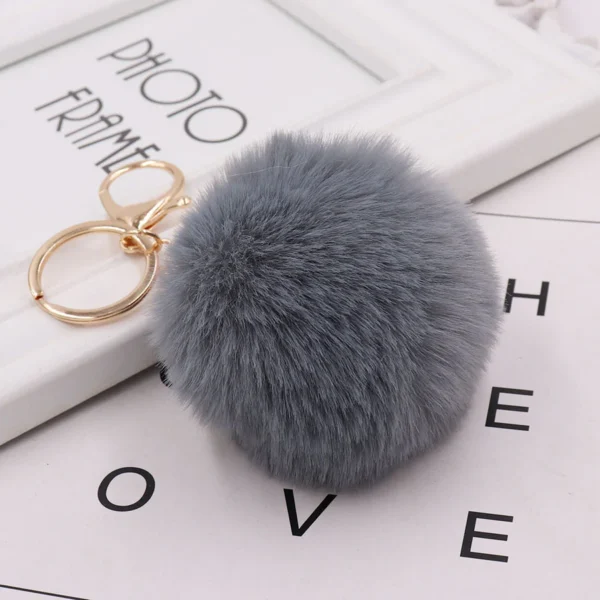 Fashion faux otter fur keychain pom pom - Image 4