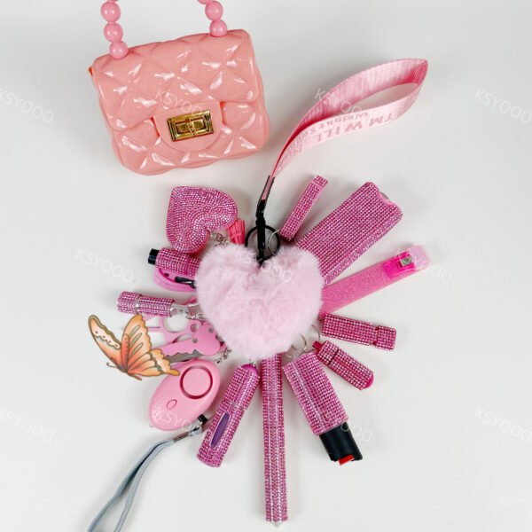 Diamond 17 Pcs Keychain Set For Women And Kids - Image 4