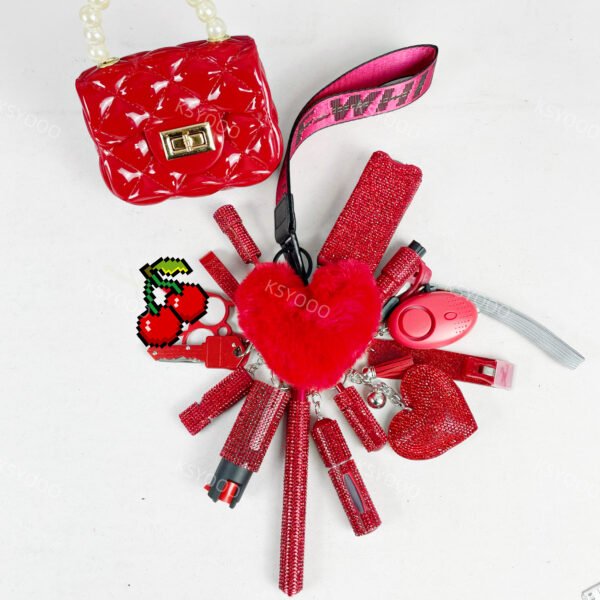 Diamond 17 Pcs Keychain Set For Women And Kids - Image 5