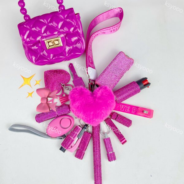 Diamond 17 Pcs Keychain Set For Women And Kids - Image 8
