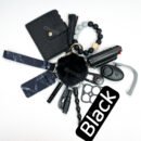 12pcs Keychain Sets With Wristlet Bracelet Wallet, pom pom ball, compass For Kids