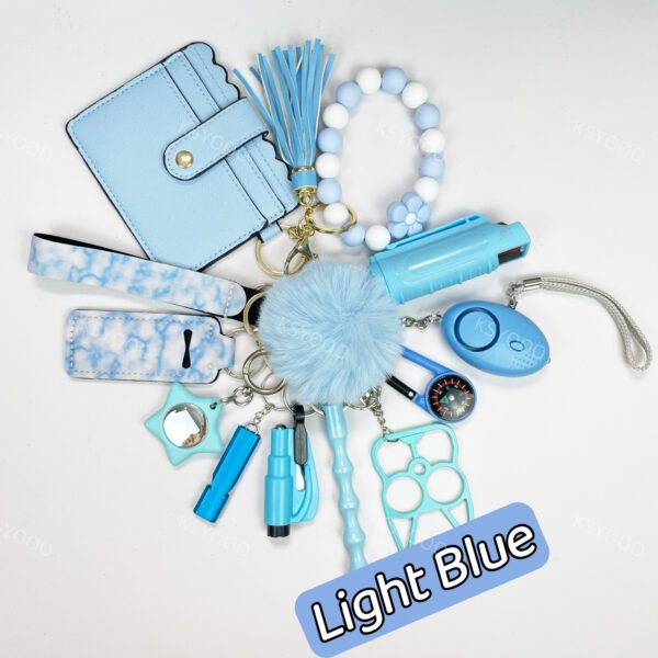13pcs Keychain Sets With Wristlet Bracelet Wallet, Locator For Kids - Image 4
