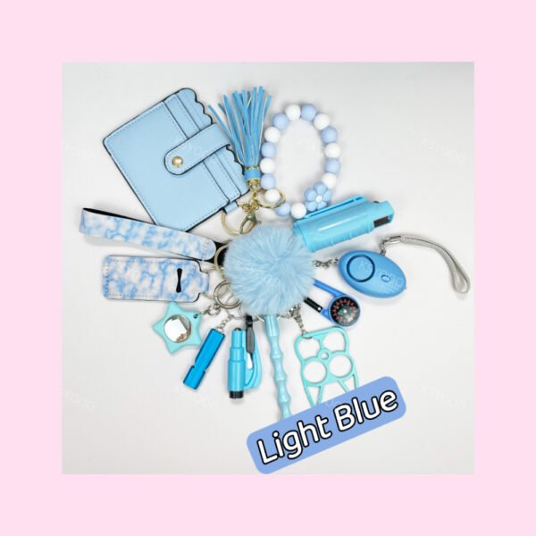 13pcs Keychain Sets With Wristlet Bracelet Wallet, Locator For Kids