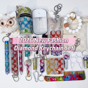 2026 New Fashion Diamond Keychain Set