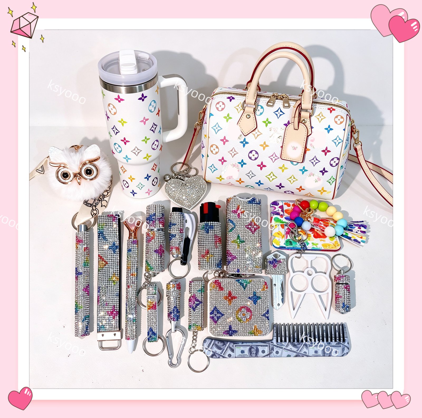 2026 New Fashion Diamond Keychain Set - Image 5